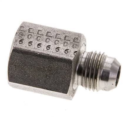 JIC Verloopnippel G3/8'' Binnendraad X UNF 9/16''-18 Buitendraad RVS 275bar