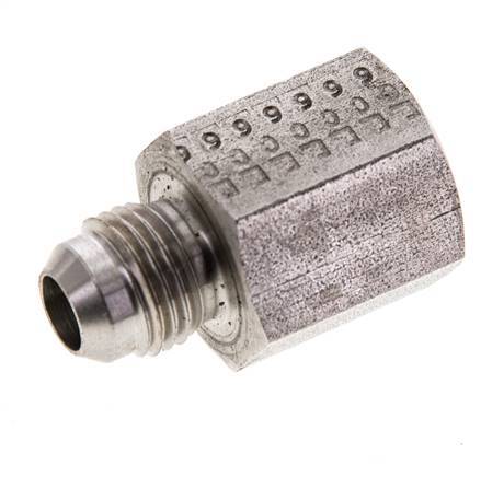JIC Verloopnippel G3/8'' Binnendraad X UNF 9/16''-18 Buitendraad RVS 275bar