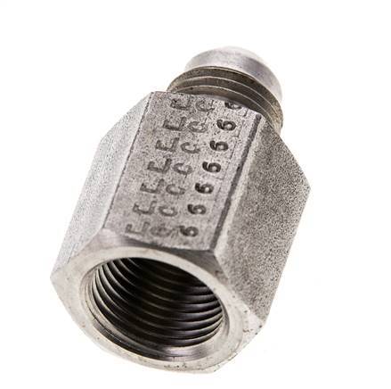 JIC Verloopnippel G3/8'' Binnendraad X UNF 9/16''-18 Buitendraad RVS 275bar