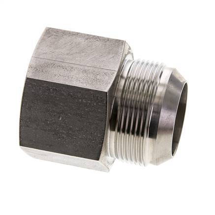 JIC Verloopnippel G1 1/2''-Binnendraad X UN 1-7/8''-12 Buitendraad RVS 105bar