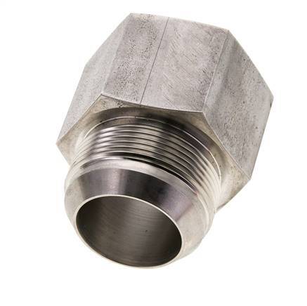 JIC Verloopnippel G1 1/2''-Binnendraad X UN 1-7/8''-12 Buitendraad RVS 105bar