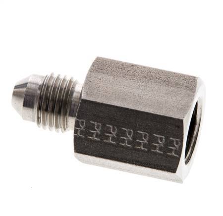JIC Verloopnippel G1/4'' Binnendraad X UNF 7/16''-20 Buitendraad RVS 310bar