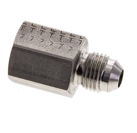 JIC Verloopnippel G1/4'' Binnendraad X UNF 1/2''-20 Buitendraad RVS 275bar