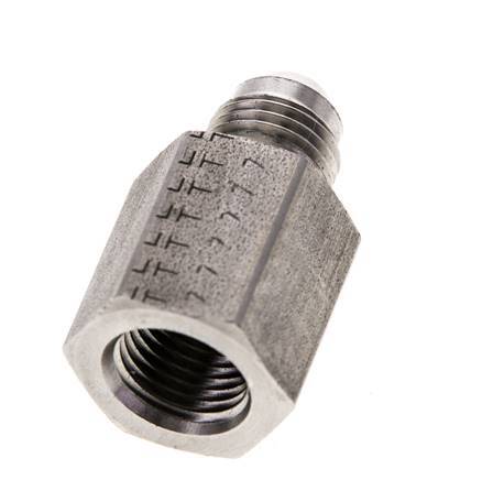 JIC Verloopnippel G1/4'' Binnendraad X UNF 1/2''-20 Buitendraad RVS 275bar