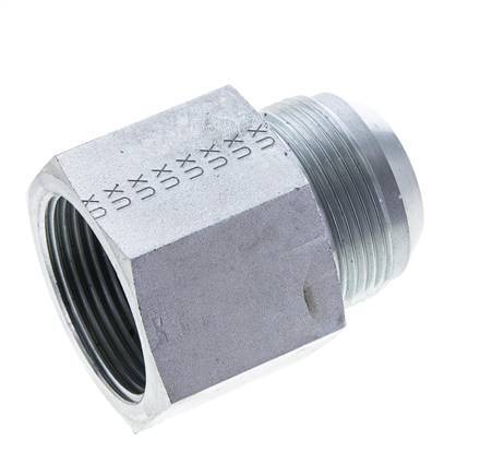 JIC Verloopnippel G1 1/4''-Binnendraad X UN 1-5/8''-12 Buitendraad Staal 140bar