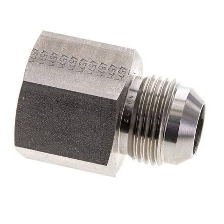 JIC Verloopnippel G3/4'' Binnendraad X UN 1-1/16''-12 Buitendraad RVS 175bar