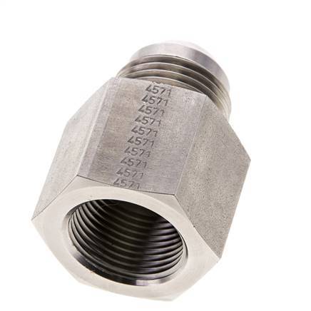 JIC Verloopnippel G3/4'' Binnendraad X UN 1-1/16''-12 Buitendraad RVS 175bar