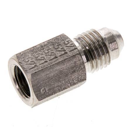 JIC Verloopnippel G1/8'' Binnendraad X UNF 7/16''-20 Buitendraad RVS 310bar