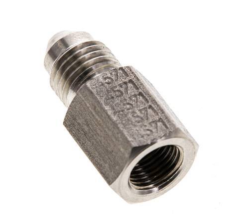 JIC Verloopnippel G1/8'' Binnendraad X UNF 7/16''-20 Buitendraad RVS 310bar