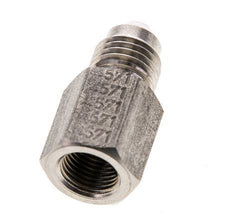 JIC Verloopnippel G1/8'' Binnendraad X UNF 7/16''-20 Buitendraad RVS 310bar