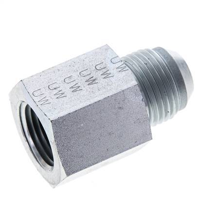 JIC Verloopnippel UNF 7/8''-14 Buitendraad X 1/2'' NPT Binnendraad Staal 210bar