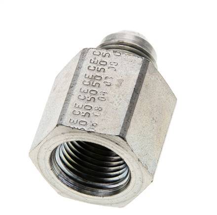 JIC Verloopnippel UNF 3/4''-16 Buitendraad X 1/2'' NPT Binnendraad Staal 210bar