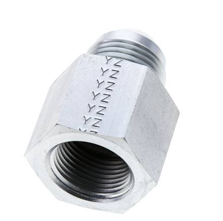 JIC Verloopnippel UN 1-1/16''-12 Buitendraad X 3/4'' NPT Binnendraad Staal 170bar
