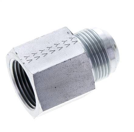 JIC Verloopnippel UN 1-5/16''-12 Buitendraad X 1'' NPT Binnendraad Staal 140bar