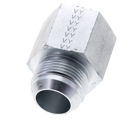 JIC Verloopnippel UN 1-5/16''-12 Buitendraad X 1'' NPT Binnendraad Staal 140bar