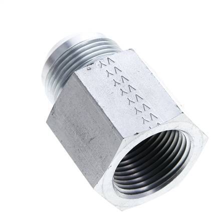 JIC Verloopnippel UN 1-5/16''-12 Buitendraad X 1'' NPT Binnendraad Staal 140bar