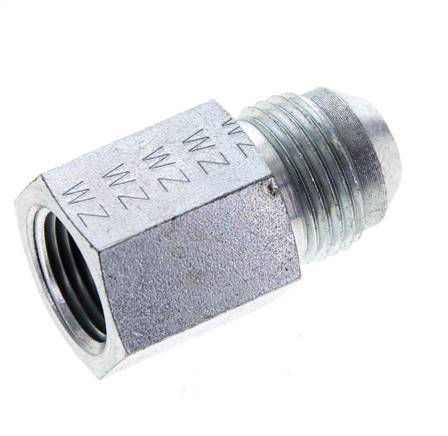 JIC Verloopnippel UNF 3/4''-16 Buitendraad X 3/8'' NPT Binnendraad Staal 210bar
