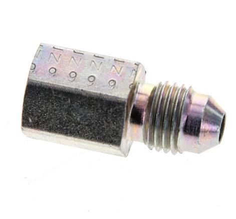 JIC Reducing Nipple UNF 7/16''-20 Male x 1/8'' NPT Female Steel 310bar (4355.5psi) [2 Pieces]