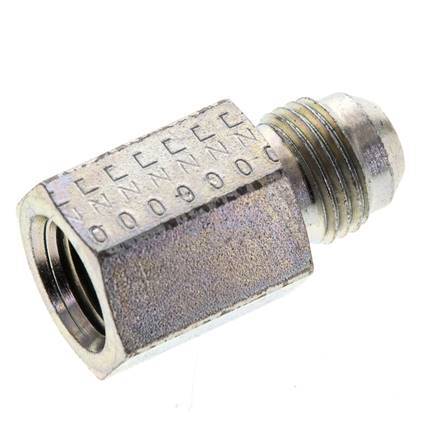 JIC Verloopnippel UNF 9/16''-18 Buitendraad X 1/4'' NPT Binnendraad Staal 275bar