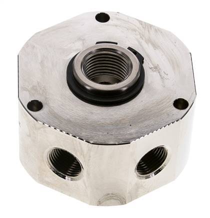 6-Way Rotary Joint 3/8'' x 1/2'' x3/4'' Nickel-plated Brass NBR 12bar (168.6psi)