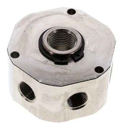 6-Way Rotary Joint 3/8'' x 1/2'' x3/4'' Nickel-plated Brass NBR 12bar (168.6psi)