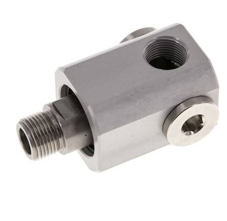 4-Weg Draaidoorvoer G3/8'' Aluminium NBR 10bar