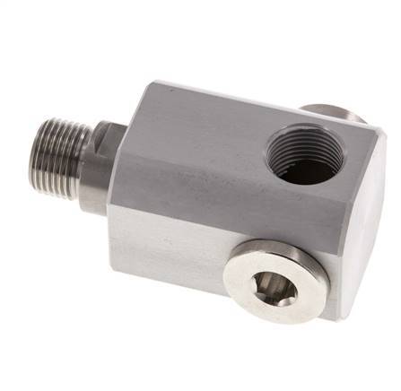 4-Weg Draaidoorvoer G3/8'' Aluminium NBR 10bar