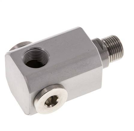 4-Weg Draaidoorvoer G3/8'' Aluminium NBR 10bar