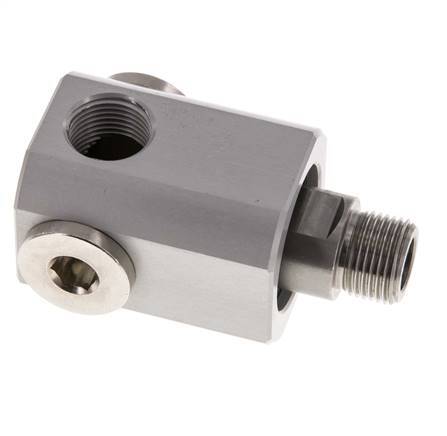 4-Weg Draaidoorvoer G3/8'' Aluminium NBR 10bar