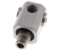 4-Weg Draaidoorvoer G3/8'' Aluminium NBR 10bar
