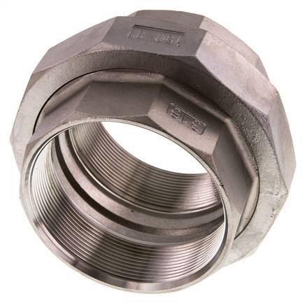 Rechte Aansluiting Rp3 '' Binnendraad RVS Vlakke Afdichting PTFE 16bar