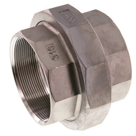 Rechte Aansluiting Rp3 '' Binnendraad RVS Vlakke Afdichting PTFE 16bar