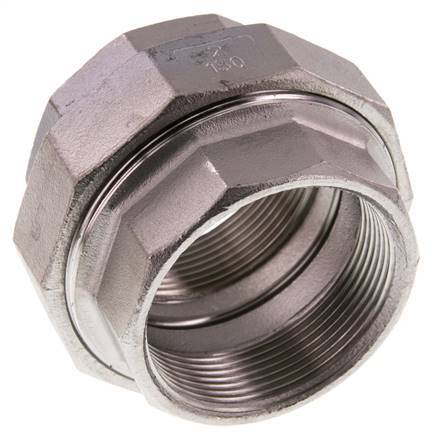 Rechte Koppeling Rp2'' Binnendraad RVS Vlakke Afdichting PTFE 16bar