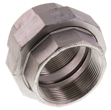 Rechte Koppeling Rp2'' Binnendraad RVS Vlakke Afdichting PTFE 16bar
