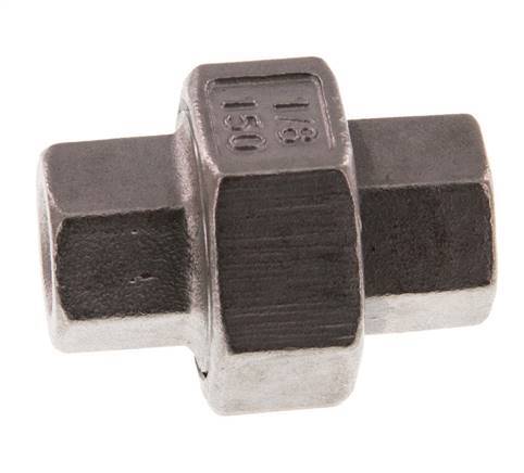 Rechte Koppeling Rp1/8'' Binnendraad RVS Vlakke Afdichting PTFE 16bar