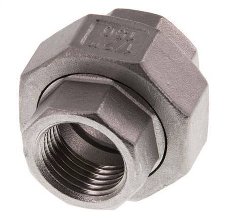 Rechte Koppeling Rp1/2'' Binnendraad RVS Vlakke Afdichting PTFE 16bar