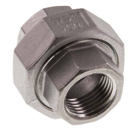 Rechte Koppeling Rp1/2'' Binnendraad RVS Vlakke Afdichting PTFE 16bar