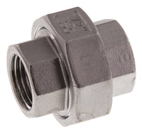 Rechte Koppeling Rp1/2'' Binnendraad RVS Vlakke Afdichting PTFE 16bar