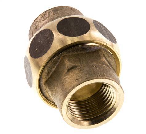 Rechte Koppeling Rp1/2'' Binnendraad Messing Vlakke Afdichting Centellen 16bar