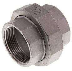 Rechte Aansluiting Rp1 1/2'' Binnendraad RVS met Vlakke Afdichting PTFE 16bar