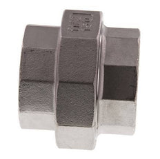 Rechte Aansluiting Rp1 1/2'' Binnendraad RVS met Vlakke Afdichting PTFE 16bar