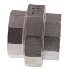 Rechte Aansluiting Rp1 1/2'' Binnendraad RVS met Vlakke Afdichting PTFE 16bar