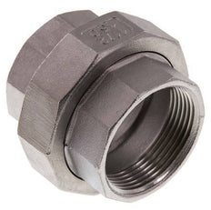 Rechte Aansluiting Rp1 1/2'' Binnendraad RVS met Vlakke Afdichting PTFE 16bar