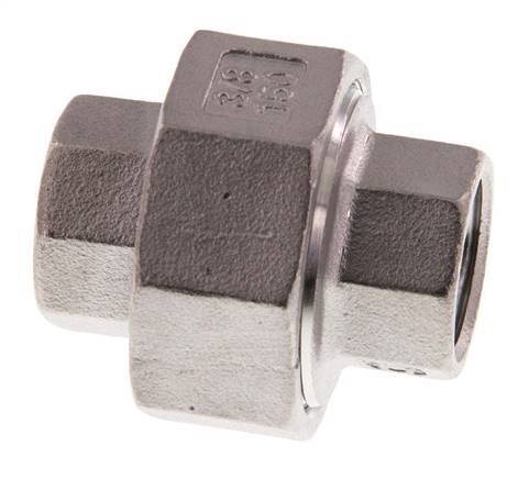 Rechte Koppeling Rp3/8 '' Binnendraad RVS Vlakke Afdichting PTFE 16bar