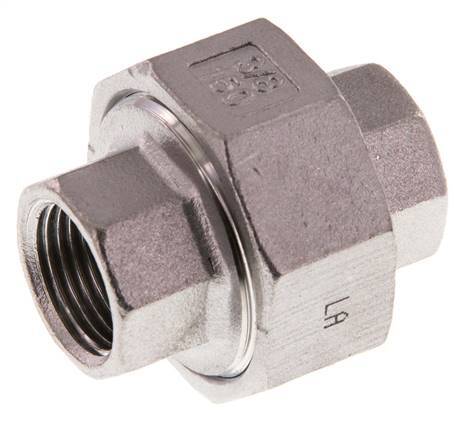 Rechte Koppeling Rp3/8 '' Binnendraad RVS Vlakke Afdichting PTFE 16bar