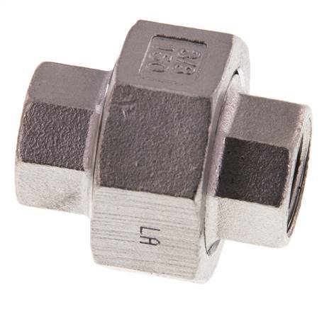 Rechte Koppeling Rp3/8 '' Binnendraad RVS Vlakke Afdichting PTFE 16bar