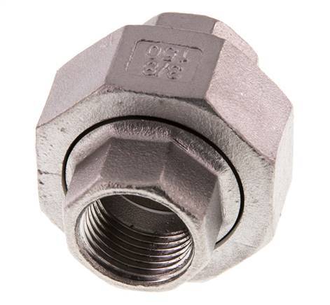 Rechte Koppeling Rp3/8 '' Binnendraad RVS Vlakke Afdichting PTFE 16bar