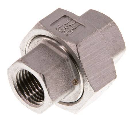 Rechte Koppeling Rp1/4'' Binnendraad RVS Vlakke Afdichting PTFE 16bar