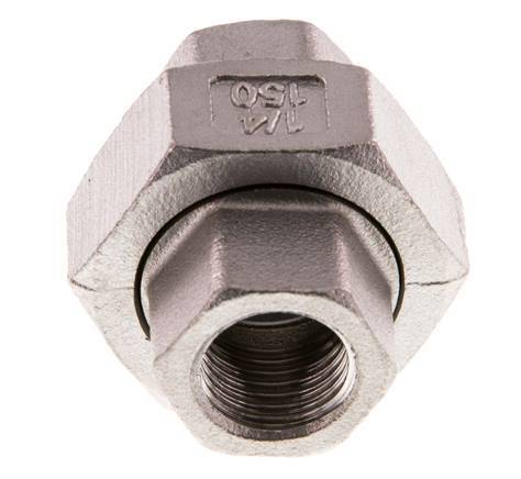 Rechte Koppeling Rp1/4'' Binnendraad RVS Vlakke Afdichting PTFE 16bar