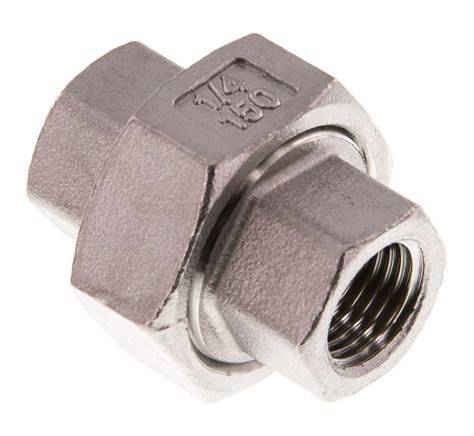 Rechte Koppeling Rp1/4'' Binnendraad RVS Vlakke Afdichting PTFE 16bar